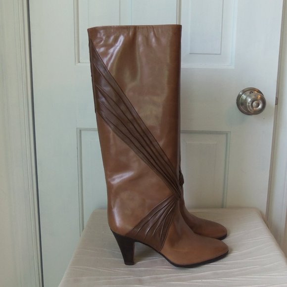 New Bally Pull On Boots Tan Leather Made in Italy sz 7.5 - Picture 5 of 16